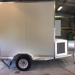 complete side view of trailer mounted cold room